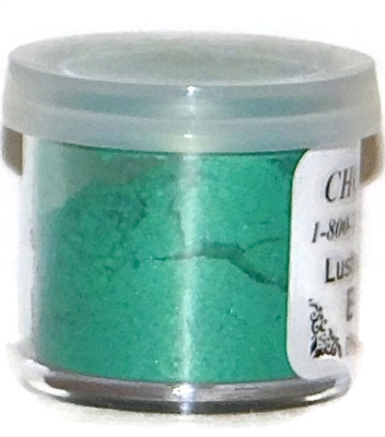 DP-13 "Irish Green" (Emerald) Luster Dusting Powder. 2 gram container.