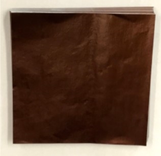 F492 Chocolate Brown Foil.    4in. x 4in.    Qty 125 sheets