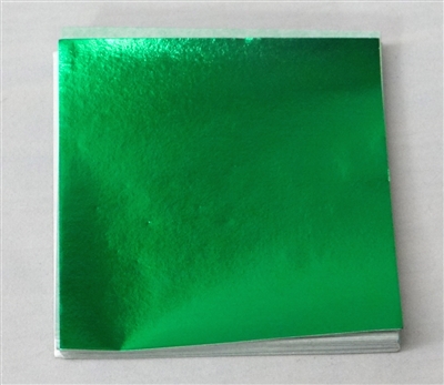 F50 Emerald Green Foil. 3in. x 3in. Qty 125 sheets