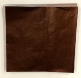 F5492 Chocolate Brown Foil.    4in. x 4in.    Qty 500 sheets