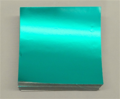 F599 Teal Foil. 3in. x 3in. Qty 500 sheets