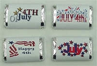 MW-12 4th of July Assortment Mini Candy Bar Wrappers (sticker) 1 1/2in. x 3 1/2in. (1 sheet of each design) 60pcs