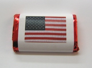 MW-120 U.S. Flag Mini Candy Bar Wrapper (sticker) 1 1/2in. x 3 1/2in. (4 sheets/60 pcs)