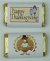 MW-16 Thanksgiving assortment #2 Mini Candy Bar Wrapper (sticker) 1 1/2" x 3 1/2" (2 sheets of each design) 60 pcs
