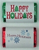 MW-17 "Happy Holidays" Mini Candy Bar Wrapper (sticker) 1 1/2" x 3 1/2" (2 sheets of each design) 60 pcs