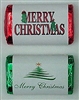 MW-18 "Merry Christmas" Mini Candy Bar Wrapper (sticker) 1 1/2" x 3 1/2" (2 sheets of each design) 60 pcs