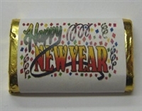 MW-22 "Happy New Year" Mini Candy Bar Wrapper (sticker) 1 1/2in. x 3 1/2in. (4 sheets) 60 pcs