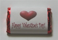 MW-24 "Happy Valentine's Day" Mini Candy Bar Wrapper (sticker) 1 1/2in. x 3 1/2in. (4 sheets) 60 pcs