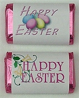 MW-25 "Happy Easter" Mini Candy Bar Wrapper (sticker) 1 1/2" x 3 1/2" (2 sheets of each design) 60 pcs