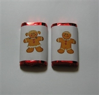 MW-43 Gingerbread Boy & Girl Mini Candy Bar Wrapper (sticker) 1 1/2 x 3 1/2 (2 sheets of each design) 60 pcs