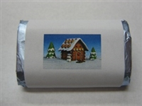 MW-44 "Gingerbread House" Mini Candy Bar Wrapper (sticker) 1 1/2" x 3 1/2" (4 sheets) 60 pieces