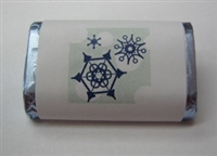MW-48 "Snowflakes" Mini Candy Bar Wrapper (sticker) 1 1/2" x 3 1/2" (4 sheets) 60 pieces