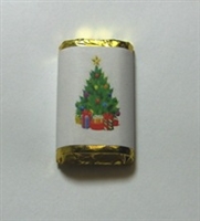 MW-55 "Christmas Tree" Mini Candy Bar Wrapper (sticker) 1 1/2in. x 3 1/2in. (4 sheets) 60 pcs