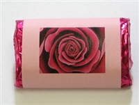 MW-66 "Blooming Rose" Pink Mini Candy Bar Wrapper (sticker) 1 1/2in. x 3 1/2in. (4 sheets) 60 pcs