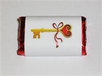 MW-69 "Key To My Heart" Mini Candy Bar Wrapper (sticker) 1 1/2in. x 3 1/2in. (4 sheets) 60 pcs