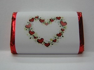 MW-70 "Vine of Hearts" Mini Candy Bar Wrapper (sticker) 1 1/2in. x 3 1/2in. (4 sheets) 60 pcs