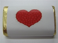 MW-71 "Heart of Hearts" Mini Candy Bar Wrapper (sticker) 1 1/2in. x 3 1/2in. (4 sheets) 60 pcs