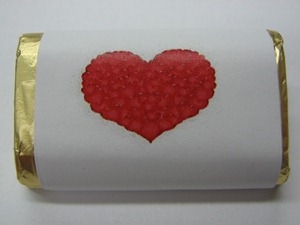 MW-71 "Heart of Hearts" Mini Candy Bar Wrapper (sticker) 1 1/2in. x 3 1/2in. (4 sheets) 60 pcs