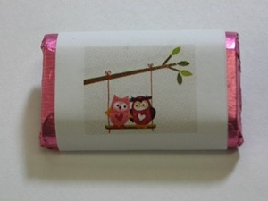 MW-73 "Love Birds" Mini Candy Bar Wrapper (sticker) 1 1/2in. x 3 1/2in. (4 sheets) 60 pcs