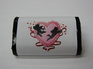 MW-76 "Cupids" Mini Candy Bar Wrapper (sticker) 1 1/2in. x 3 1/2in. (4 sheets) 60 pcs