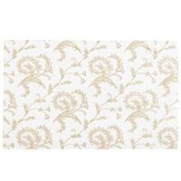 PD-02  Gold floral on white candy pad (fits 1/2 lb. rectangle boxes) 4 1/4in. x 6 7/8in. Quantity 125