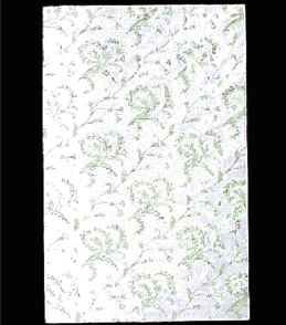 PD-11  Gold floral on white candy pad (fits 1 lb. rectangle boxes) 5 7/8in. x 9 1/8in. Quantity 100