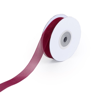 RN-94 Burgundy sheer organza ribbon 1/4" x 25yds.