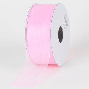 RO-02-25 Pink sheer organza ribbon. 1 1/2" x 25yds