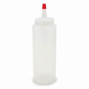 SB-01Q  Squeeze bottle, plastic 8 oz. 5 1/2in. x 2in. diameter. Quantity 12