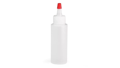 SB-02  Squeeze Bottle, plastic 2 oz. with red cap to seal. Quantity 6