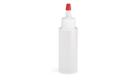 SB-02Q  Squeeze Bottle, plastic 2 oz. with red cap to seal. Quantity 12