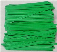TP-03 Green paper twist tie. 3 1/2" Length Quantity 2,000