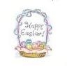 TS-106 "Happy Easter Basket" on White Label 1 5/8" diameter Quantity 96