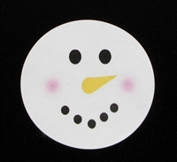 TS-38 "Snowman Face" on White Label. 1 5/8in. diameter. Quantity 96