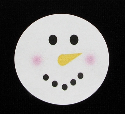 TS-38 "Snowman Face" on White Label. 1 5/8in. diameter. Quantity 96