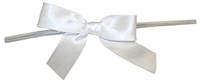 TTB2-01  White 2 1/2" Twist Tie Bow Qty 100