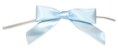 TTB2-03  Light Blue 2 1/2" Twist Tie Bow Qty 100