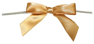 TTB2-15  Old Gold 2 1/2" Twist Tie Bow Qty 100