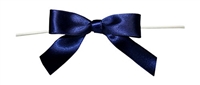 TTB2-62  Navy 2 1/2" Twist Tie Bow Qty 100