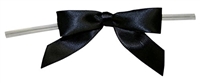 TTB2-90  Black 2 1/2" Twist Tie Bow Qty 100