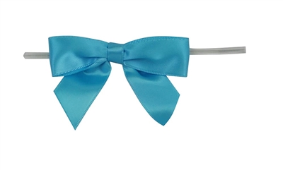 TTB2-97  Aqua 2 1/2" Twist Tie Bow Qty 100