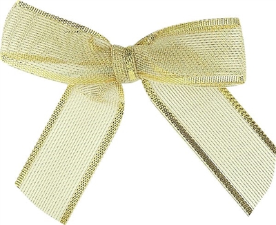 TTB2M-01  Metallic Gold 2 1/2" Twist Tie Bow Qty 100