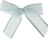 TTB2M-02  Metallic Silver 2 1/2" Twist Tie Bow Qty 100