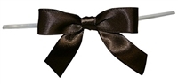 TTB3-18  Chocolate 3 1/4" Twist Tie Bow Qty 100