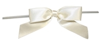 TTB3-86  Ivory 3 1/4" Twist Tie Bow Qty 100