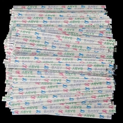 TTP-08 Baby Print paper twist tie. 3 1/2" Length Quantity 2,000