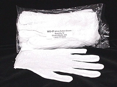 WG-01  White Cotton Gloves. 1 dozen per package