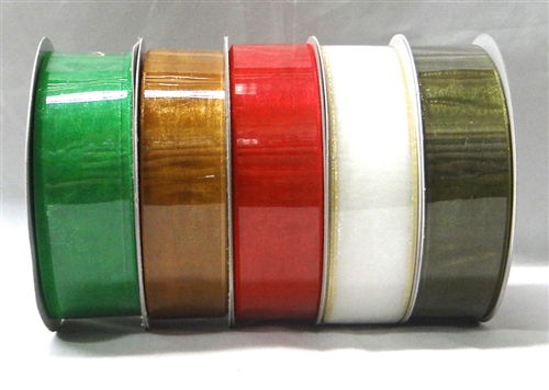 Moss Green Sheer Organza Ribbon, 1-1/2x100 Yards
