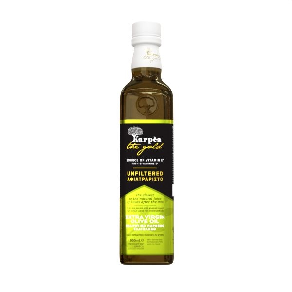 Karpea Greek Gold Label Unfiltered Olive Oil, 500 ml