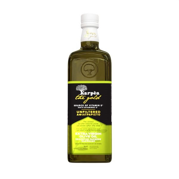 Karpea Greek Gold Label Unfiltered Olive Oil, 1 Liter